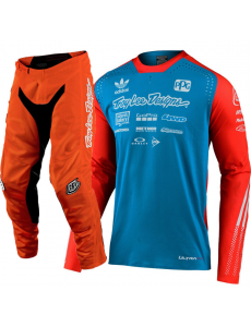CONJUNTO TROY LEE DESIGNS 2021 MIX SE ULTRA MX LTD ADIDAS TEAM & GP AIR - AZUL / LARANJA